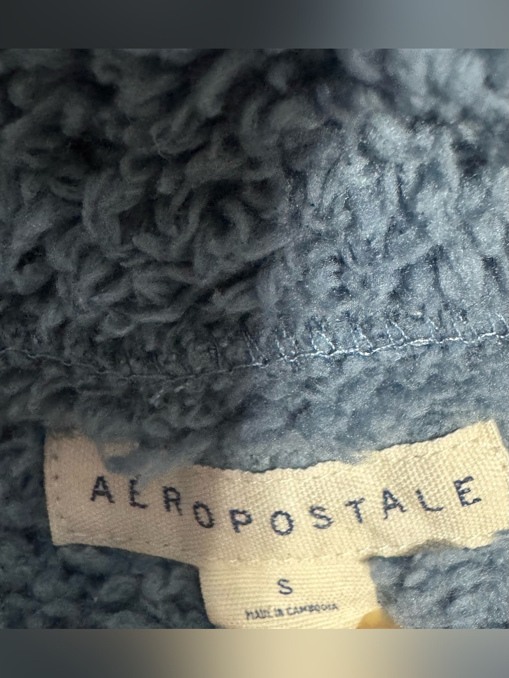 Aeropostale Women’s Small Gray Sherpa Fleece Quarter Zip Pullover - Picture 4 of 5